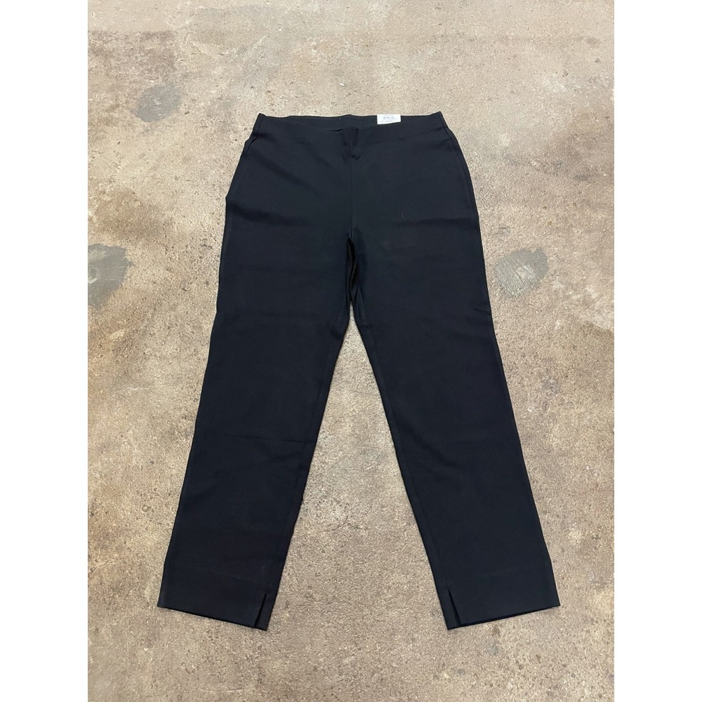 Alfani Leggings Pants Womens 0X Black Split Hem Pull On High Rise Straight Leg